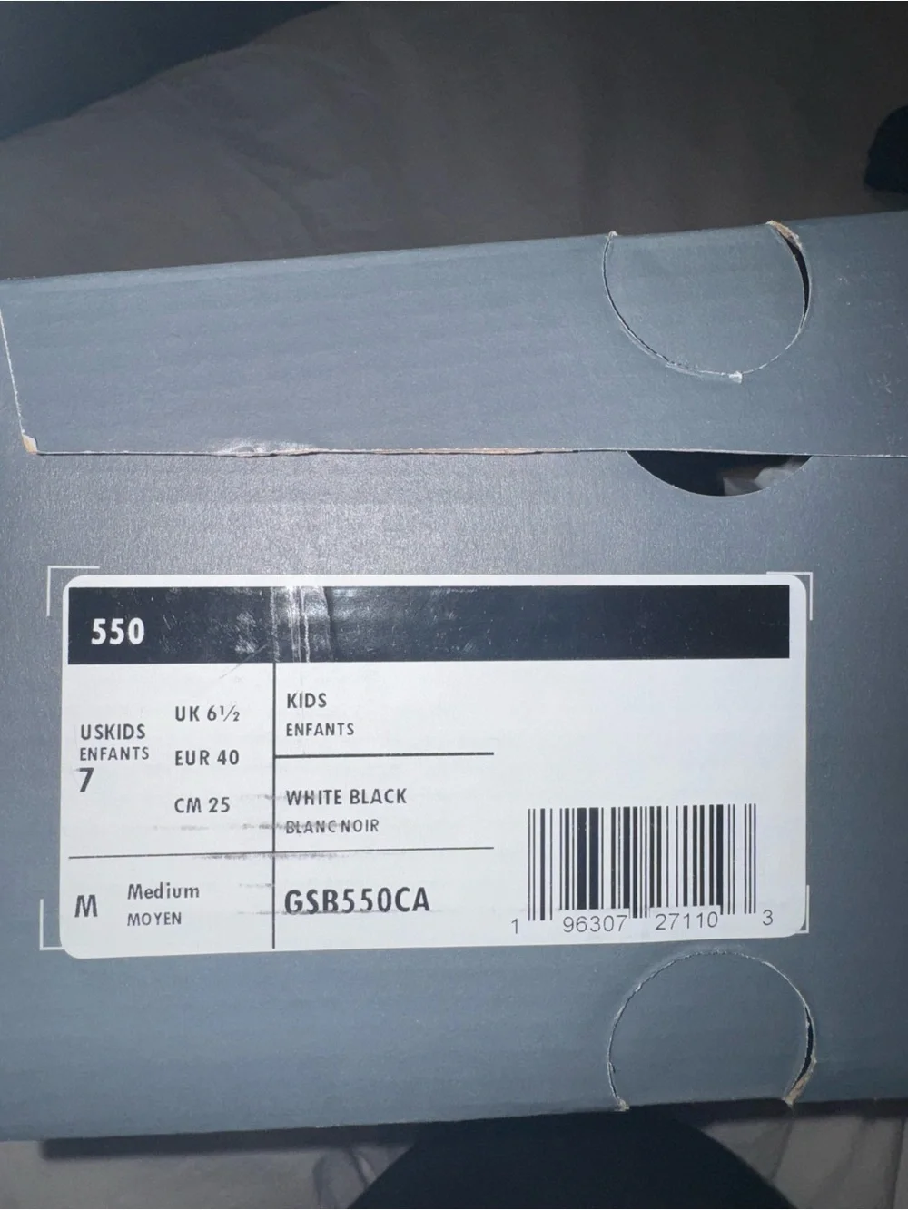 New Balance 550 White and Black Leather Sneakers